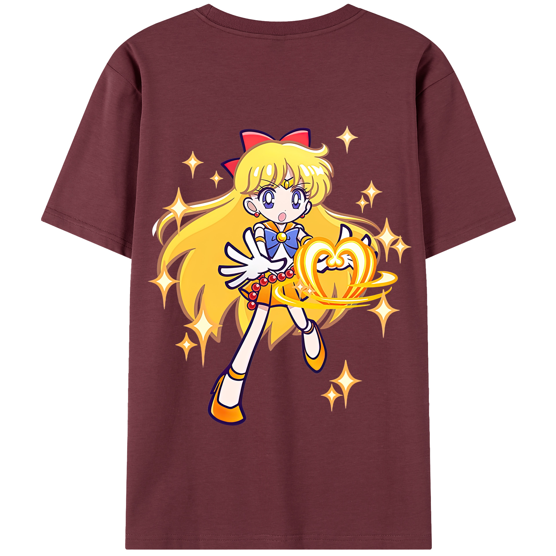 （画像用） 美少女戦士セーラームーン 愛野 美奈子 あいの みなこ Sailor Moon Aino Minako 綿100％半袖Tシャツ（背面プリント）
